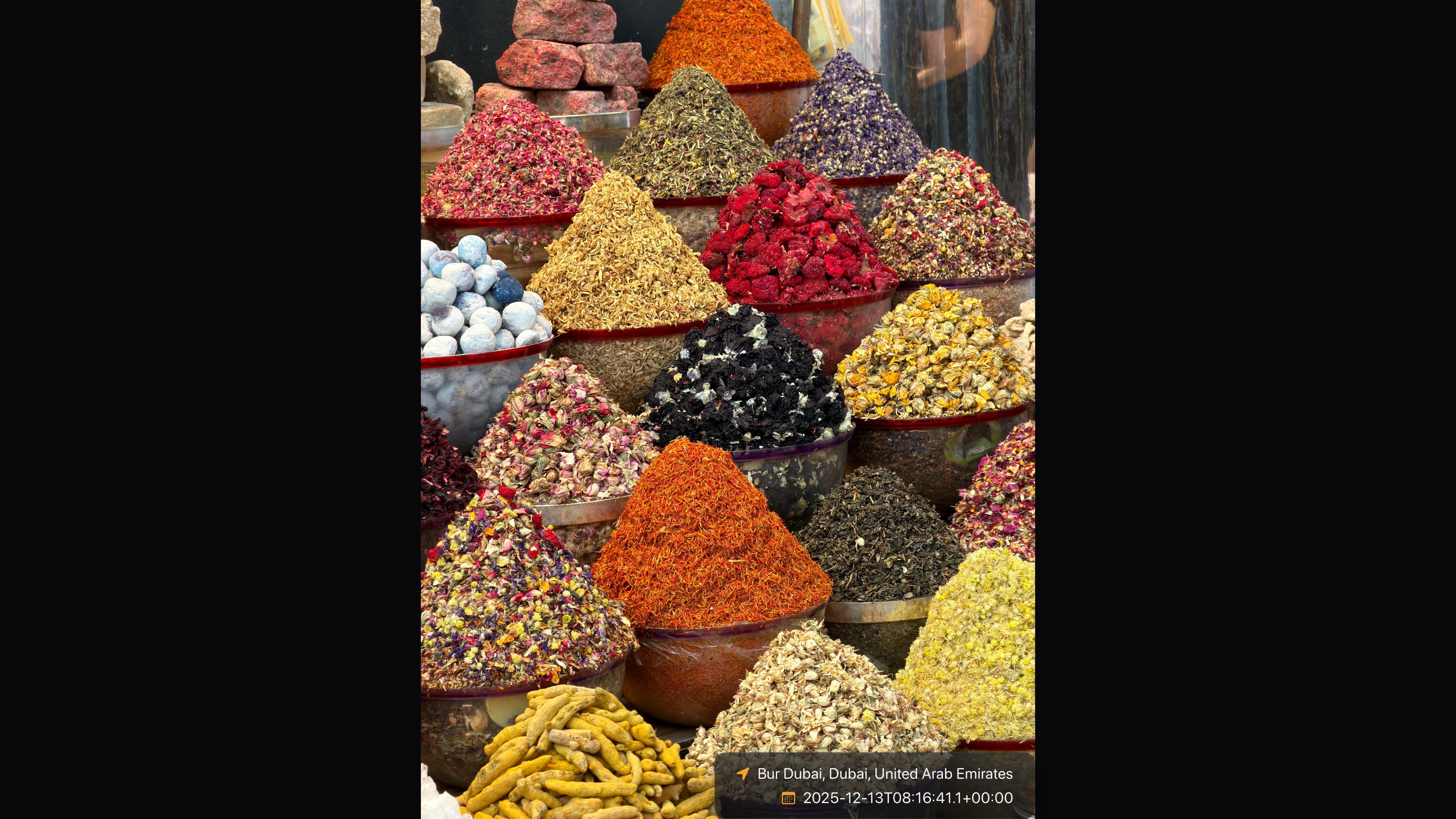 Full-screen photo detail view with metadata overlay